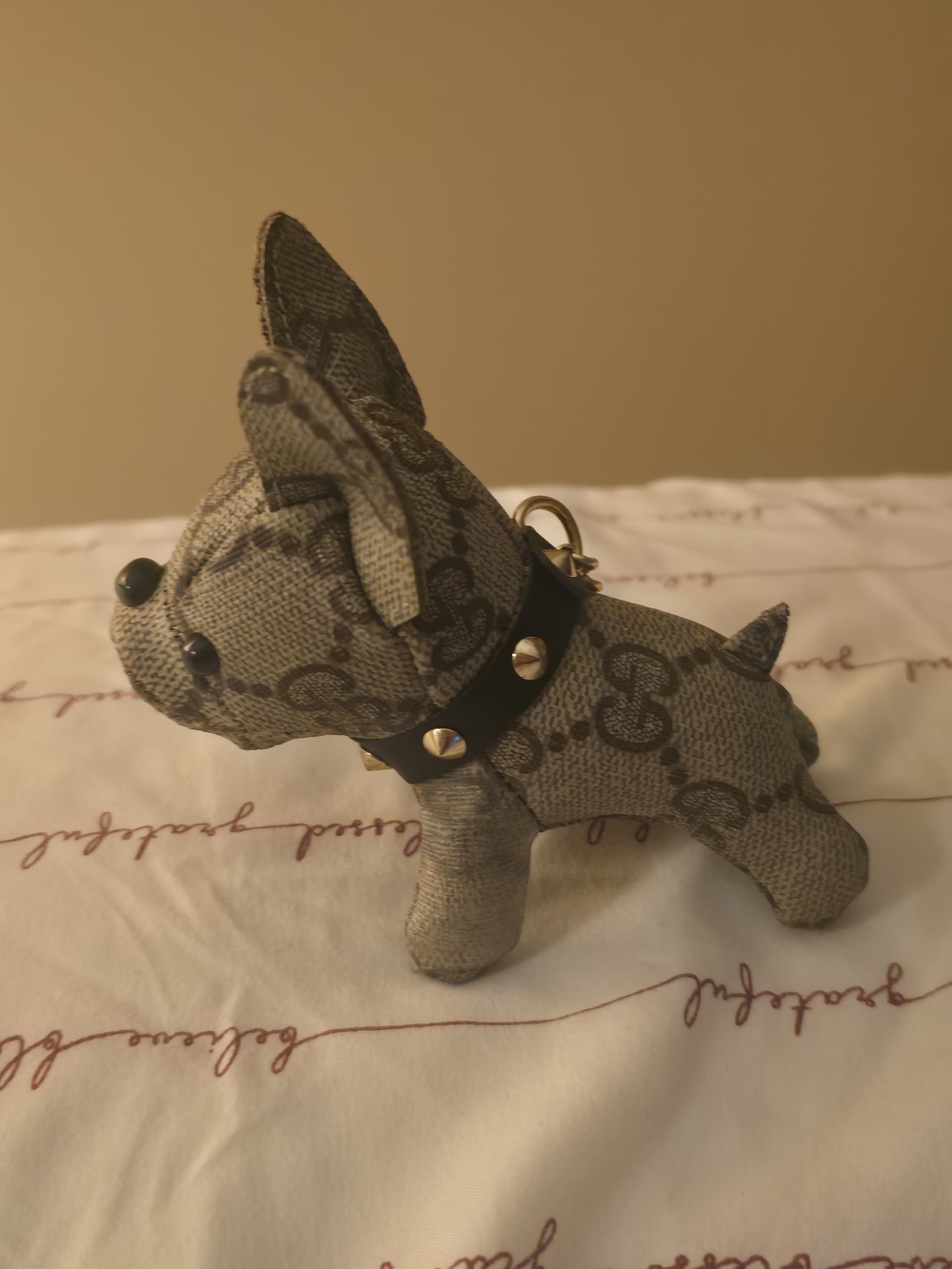 Gray Dog Plush Bag Charm - Picture 4 of 4